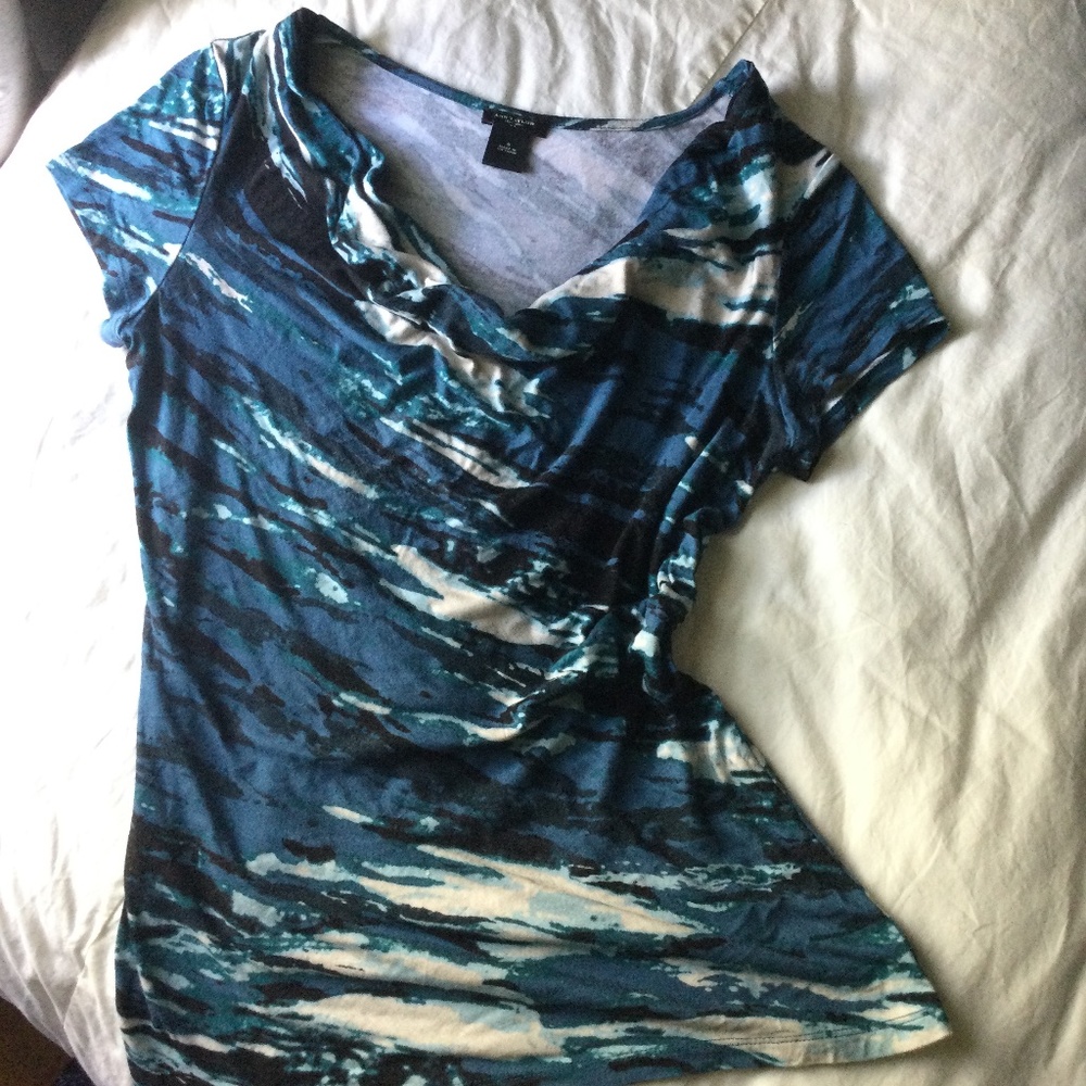 Ann Taylor cap sleeved Cowl neck top